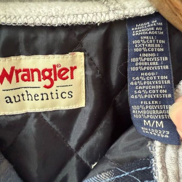 NWOT Wrangler Quilted Lined Hooded Plaid Flannel Button Up Shirt M - Picture 3 of 8